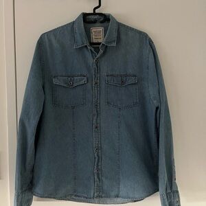 Blue Denim Button-Up Shirt